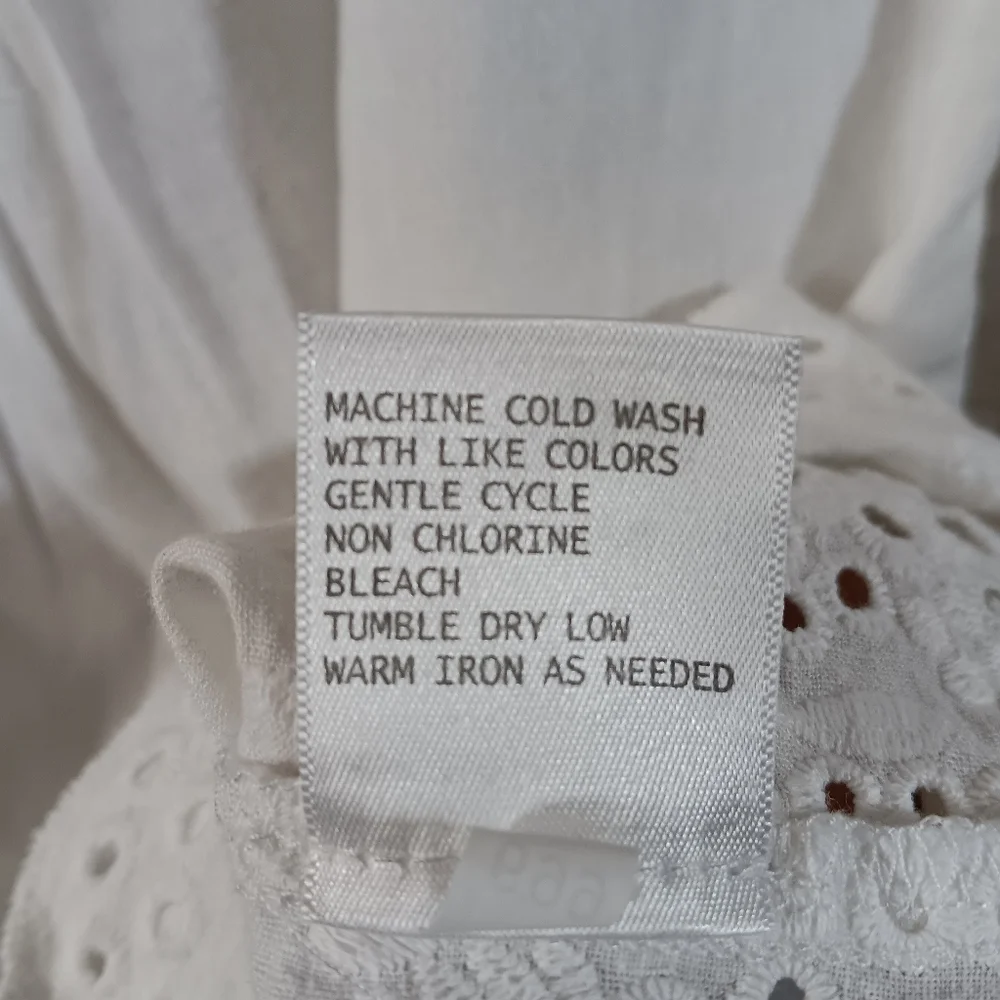 Marina Luna Womens Large Top White Linen Blend Tunic Eyelet Trim Beach Blouse